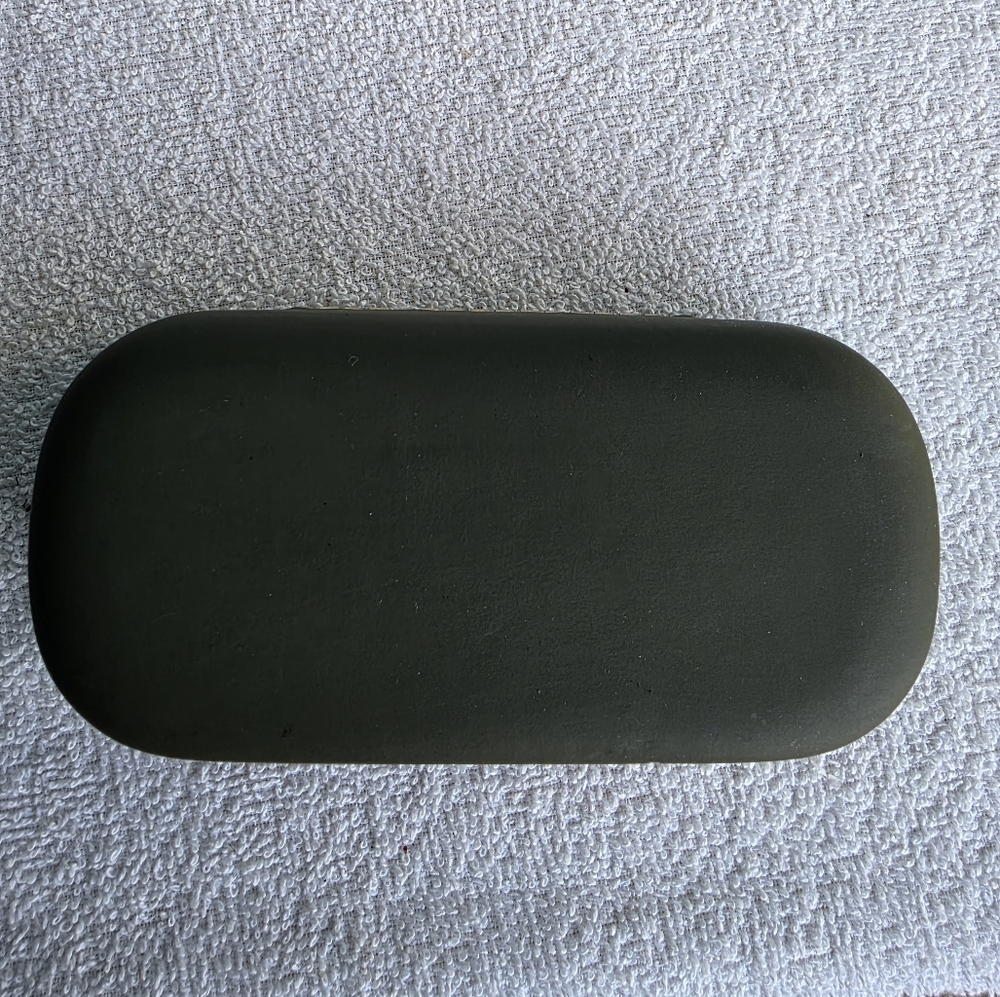Vintage Olive Green Bulova Glasses Hard Case